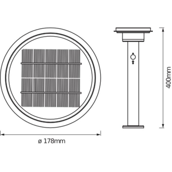 ENDURA® STYLE SOLAR DOUBLE CIRCLE 40cm Post Sensor Double Circle 6W Bl image 5