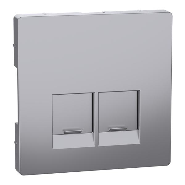 Cen.pl. 2-gng f. Schneider Electric RJ45-Connctr., stainless steel, Sys. Design image 4