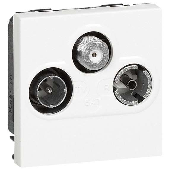 TV socket Mosaic - TV/R/SAT - screened - insulated - 2 modules - white image 2