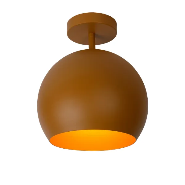 Lucide BINK - Flush ceiling light - Ø 24,5 cm - 1xE27 - Ocher Yellow image 1