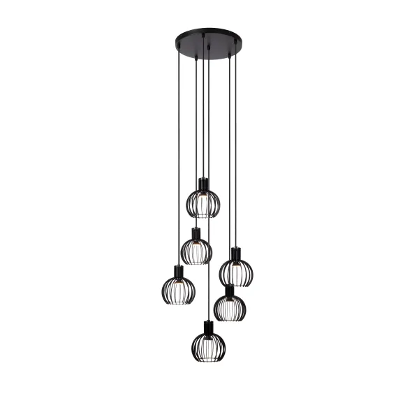 MIKAELA Pendant light-Black-Ø35-6xE14-5W-Metal image 1