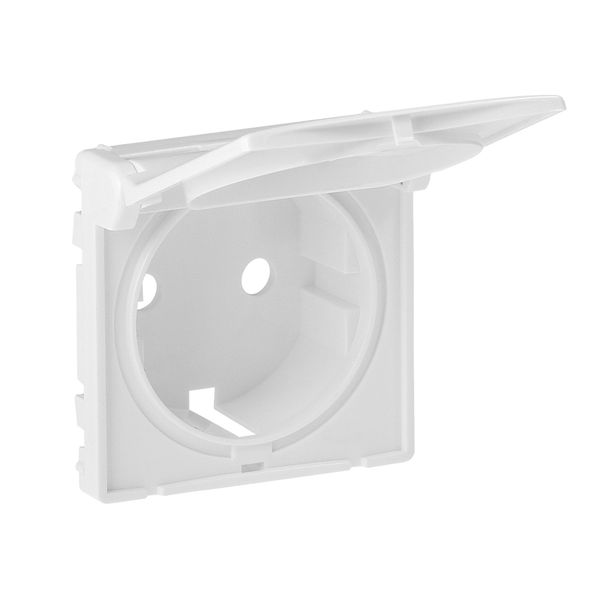 Cover plate Valena Life - 2P+E socket - German standard - with flap - white image 1