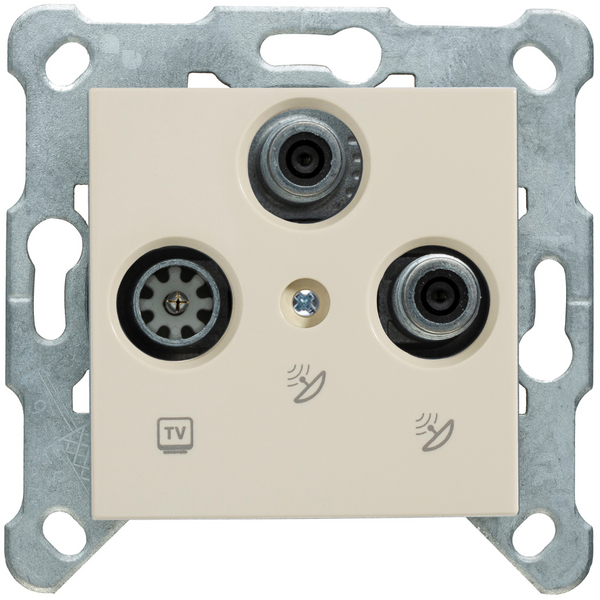 Karre Plus-Arkedia Beige Two Gang Sat Socket (Sat-Sat-TV) image 1