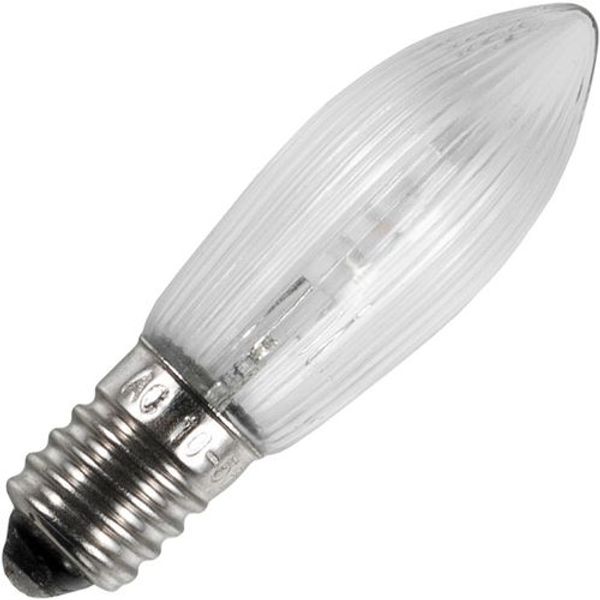 LED E10 Candle C13x44 10-55V 6Lm 2200K Clear Ribbed image 1