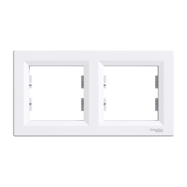 Asfora - horizontal 2-gang frame - white image 2