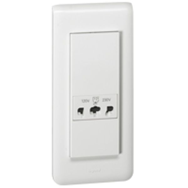 Shaver socket Mosaic - automatic terminals - 5 modules - white image 1