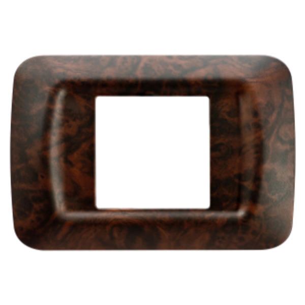 TOP SYSTEM PLATE - IN TECHNOPOLYMER - 2 GANG - ENGLISH WALNUT - SYSTEM image 2