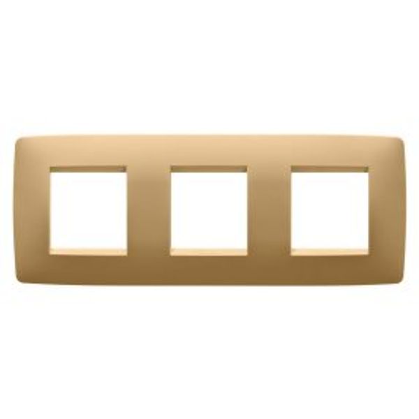 ONE INTERNATIONAL PLATE - IN PAINTED TECHNOPOLYMER - 2+2+2 MODULES HORIZONTAL - GOLD - CHORUSMART image 1