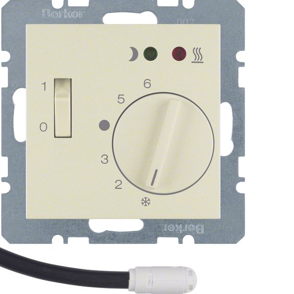 Thermostat, NO contact,Cen. plate,f.+rflr. heat.,rocker switch,ext.tem image 1