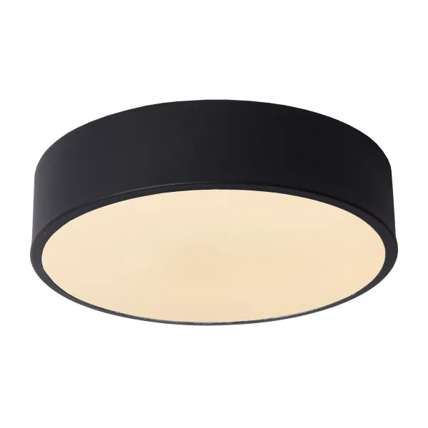 Lucide UNAR - Flush ceiling light - Ø 20 cm - LED Dim. - 1x12W 2700K - 3 StepDim - Black image 1