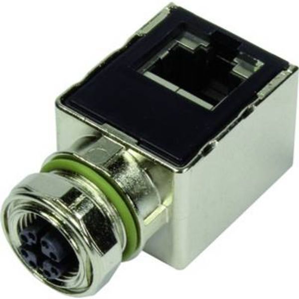 Adapter M12 RJ45 Cat 6a angled image 1