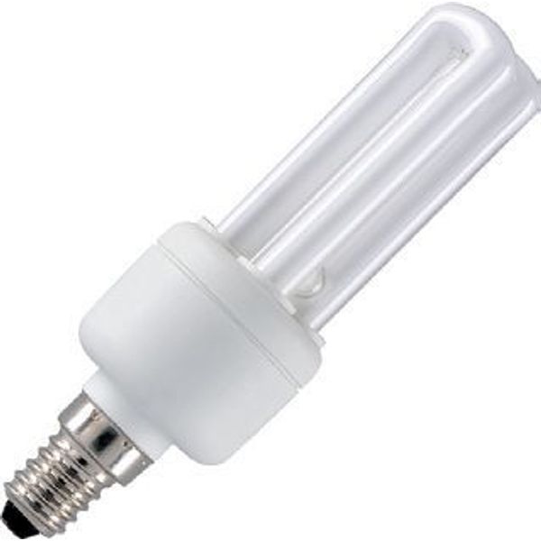 E14 CFL 2U Stick 36x119 230V 450Lm 8W 2700K 10Khrs image 1