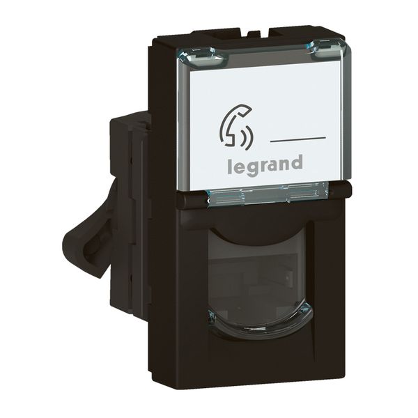 RJ45 socket Mosaic category 6 FTP 1 module matt black image 1