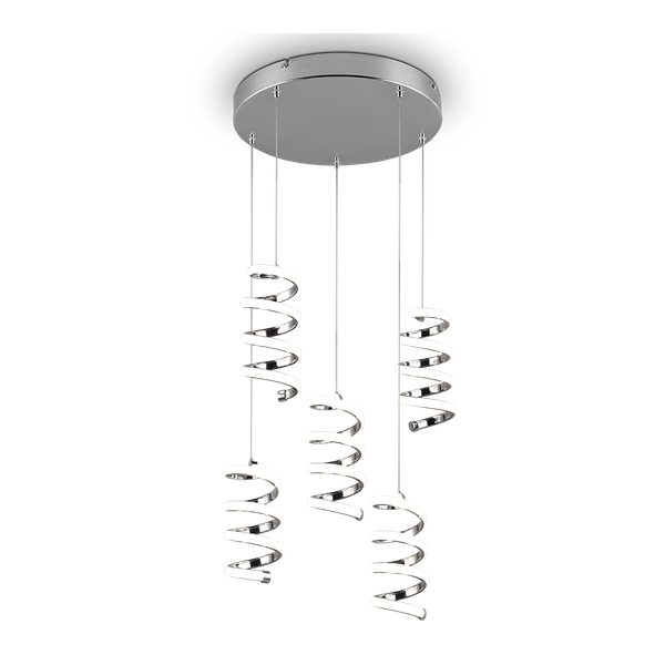 Laola LED pendant 5-pc chrome 4000K image 1