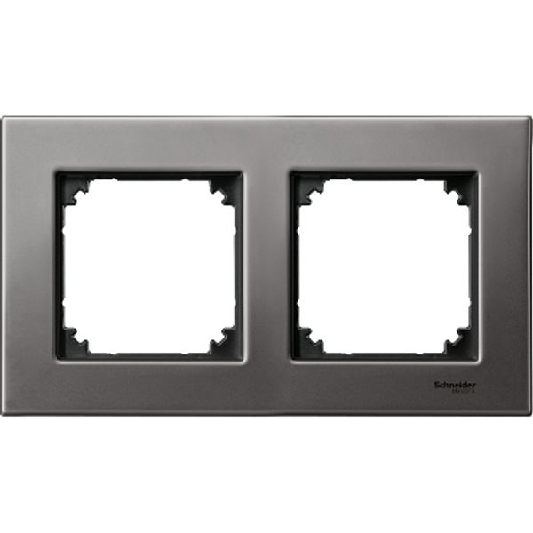 Metal frame, 2-gang, Rhodium grey, M-Elegance image 2