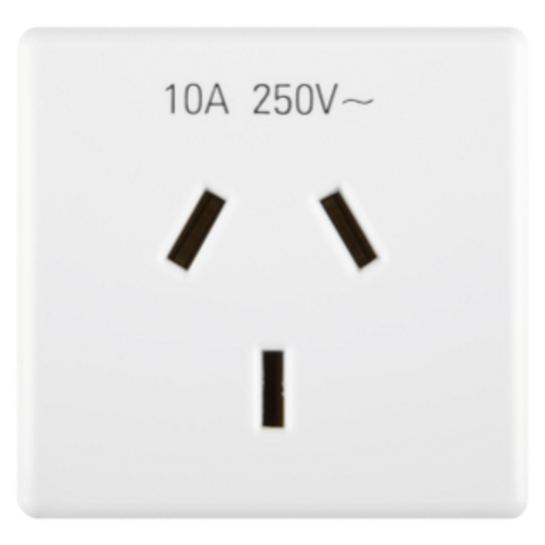 AUSTRALIAN STANDARD SOCKET-OUTLET 250V ac - 2P+E 10A - FLAT PLUG - 2 MODULES - SYSTEM WHITE image 1