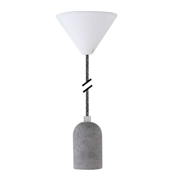 Lampholder E27 concrete Textile cotton grey PLB013 NCC / LEDmaxx image 1