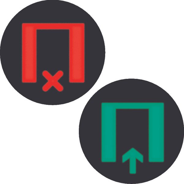 Foil bi-col. imprint symbol f. Wait/ Enter f. round LED sig.light, Acc image 1