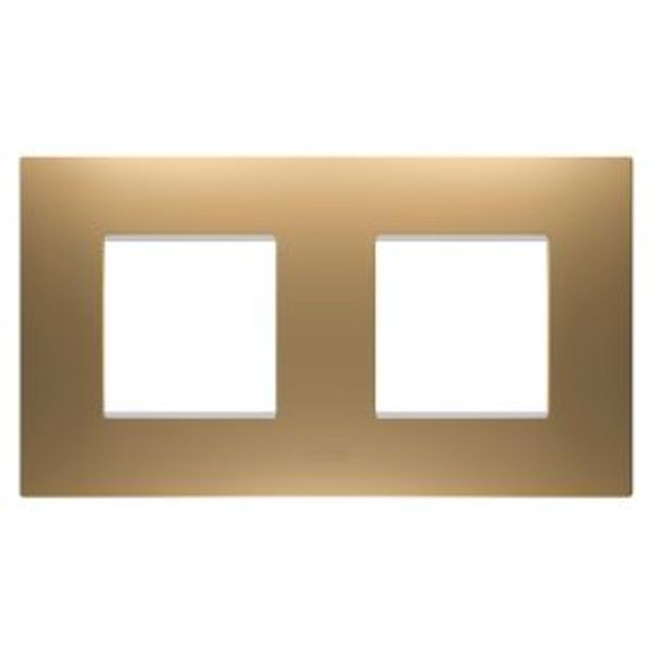 EGO INTERNATIONAL PLATE - IN PAINTED TECHNOPOLYMER - 2+2 MODULES HORIZONTAL - GOLD - CHORUSMART image 1