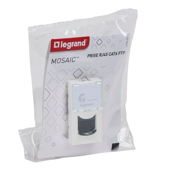 RJ45 socket Mosaic category 6 FTP 1 module white image 4