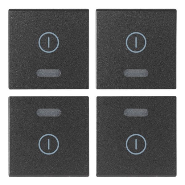 Four half-buttons 1M I/O symbols grey image 1