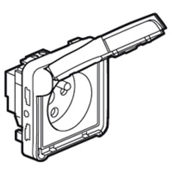 Socket outlet Plexo IP 55-Fr std-2P+E tamperproof screw terminals-modular-grey image 2