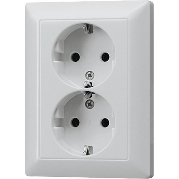 Socket outlet 2-gang, 16 A / 250 V, alu image 1