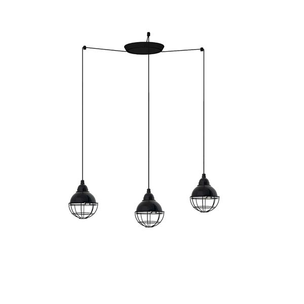 CLAIRE BLACK PENDANT LAMP E27 15W 3L image 1