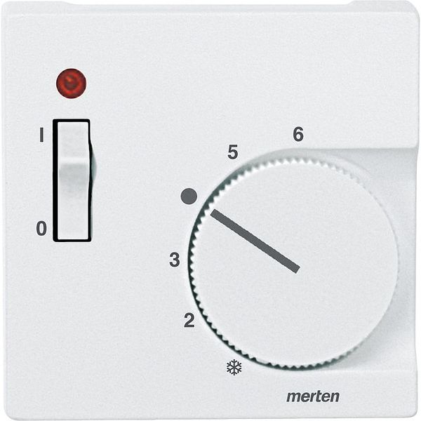 Central plate for room temperature controller insert with switch image 1