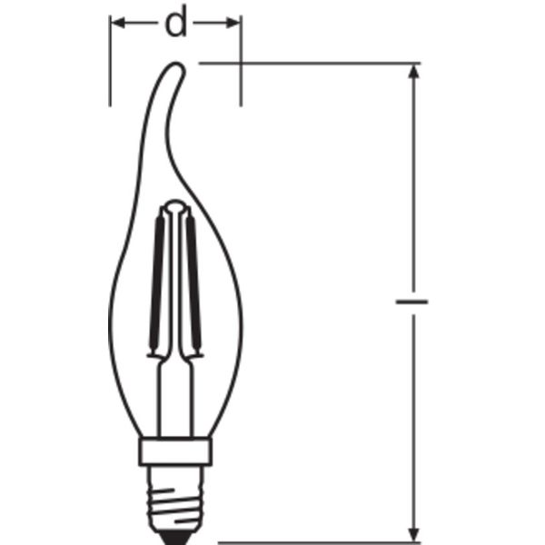 LED Retrofit CLASSIC BA DIM 4W 827 Clear E14 image 3