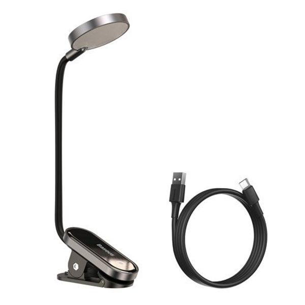 Baseus mini LED reading lamp with clip, 3W, 4000K, gray image 4