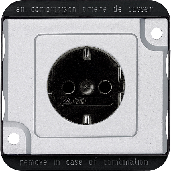 SCHUKO socket-outlet insert w.shutter, screw term., alum., Anti-vandalism image 4