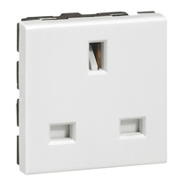 Socket outlet Mosaic - British - 2P+E 13 A - 2 modules - white image 2