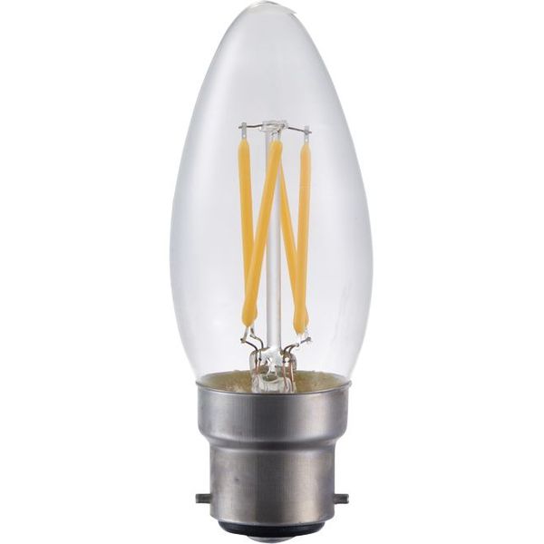 LED Ba22d Fila Candle C35x100 230V 320Lm 4W 925 AC Clear Dim image 1