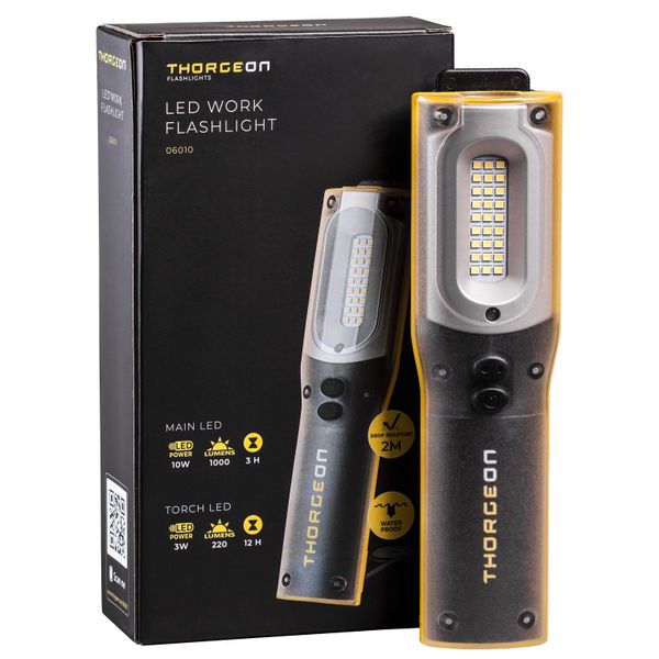 Flashlight LED WORK 10W + 3W IP54 with magnet THORGEON image 1