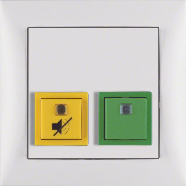 Cancellation/presence button frame, S.1, p. white, matt, plastic image 1