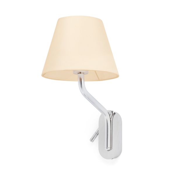 ETERNA Right chrome/beige table lamp with reader image 1