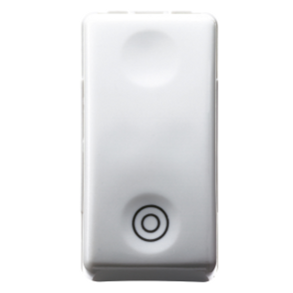 PUSH-BUTTON 2P 250V ac - NO 10A - NEUTRAL - SYMBOL DOUBLE CIRCLE - 1 MODULE - SYSTEM WHITE image 1