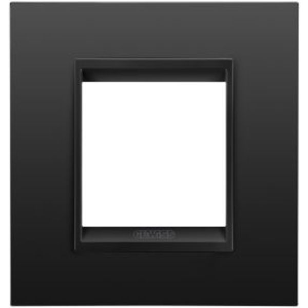 LUX INTERNATIONAL PLATE - IN METAL - 2 MODULES - MONOCHROME SATIN BLACK - CHORUSMART image 1