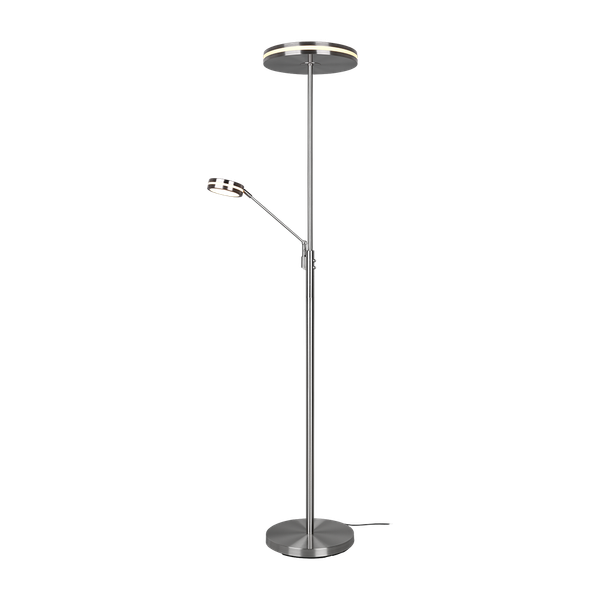 Franklin LED floor lamp uplighter brushed steel image 1