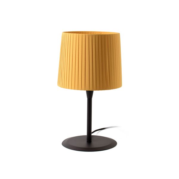 SAMBA BLACK TABLE LAMP YELLOW RIBBONED LAMPSHADE ø image 1