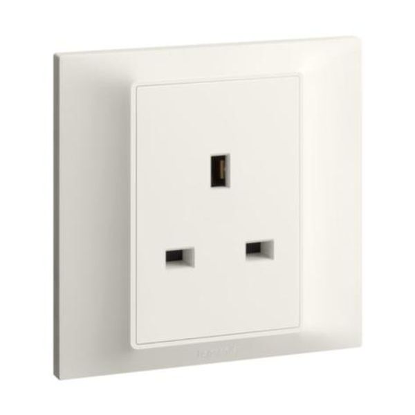 Belanko S - 1 gang BS unswitched socket outlet - 13A - Ivory image 1