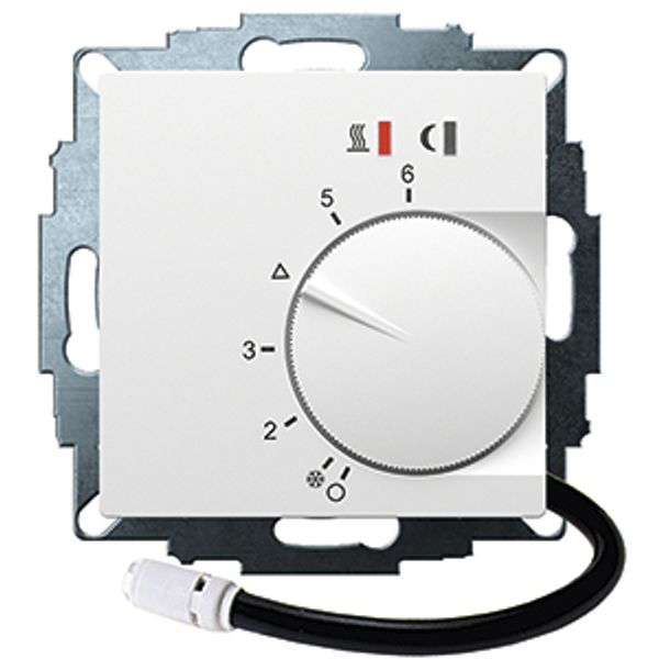 UP controller 5-30C with limiter function. 10-40C, RAL9016 matt 55x55, AC 230V, 16 A 1 NO contact, PWM / 2 point control, switch, TA, display, sensor image 2