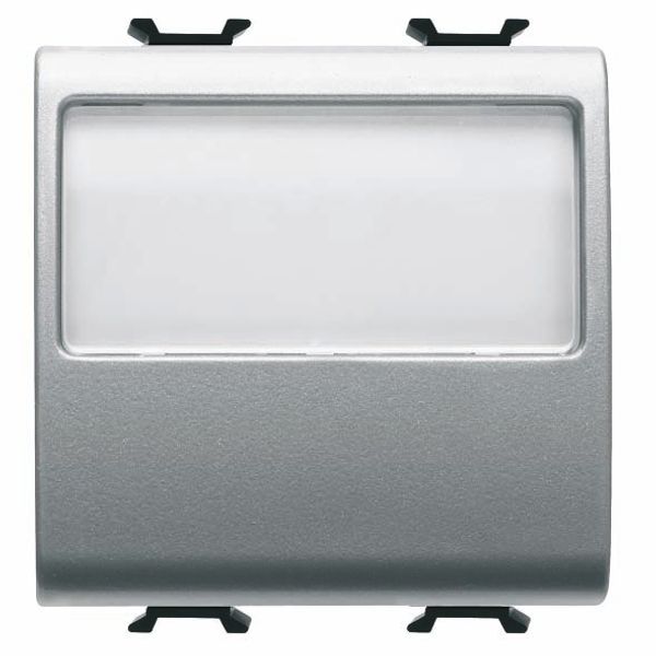 PUSH-BUTTON WITH ILLUMINATED NAME PLATE 250V ac - NO 10A - 2 MODULES - TITANIUM - CHORUSMART image 2