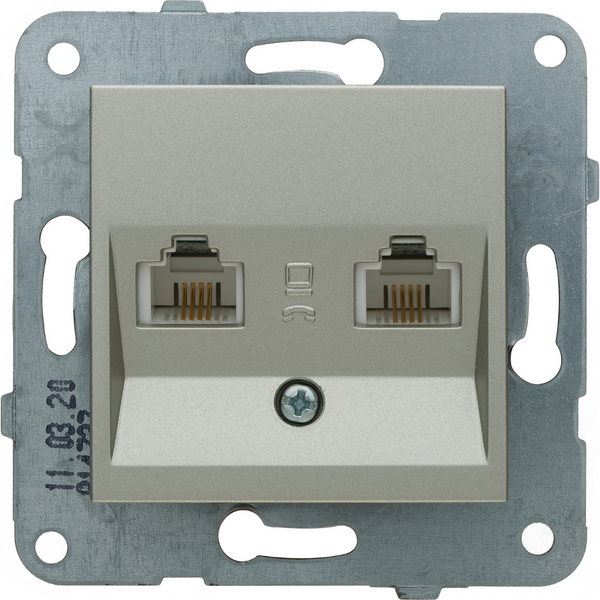 Novella-Trenda Sateen Two Gang Data Socket (2xCAT5) image 1