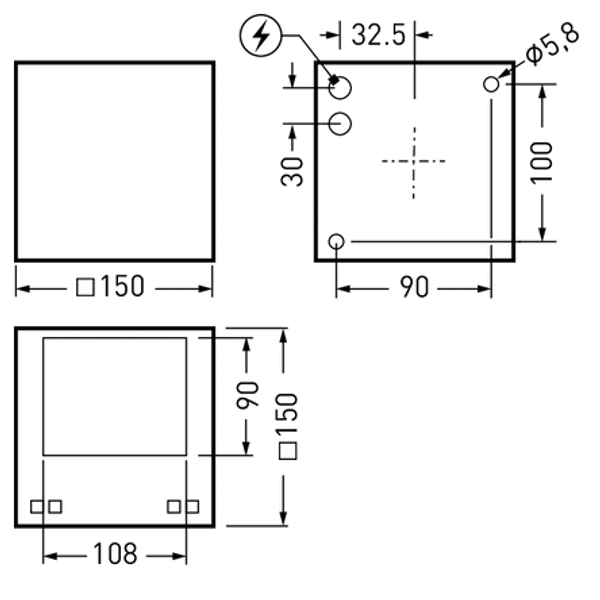 Wall and ceiling luminaire Skeo Q Lens Anthracite ETDD 32W 1520lm asymmetric wide (AB) IP65 IK08 3 SDCM image 2