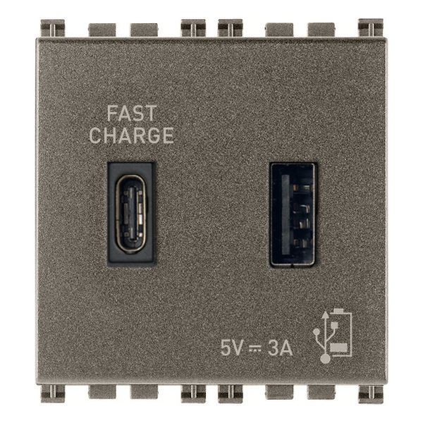 A+C-USB supply unit 15W 3A 5V 2M Metal image 1