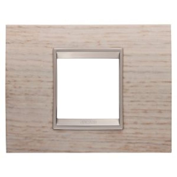 LUX PLATE - IN WOOD - 2 MODULES - LIGHT OAK - INNER FRAME MATT LIGHT BRONZE - CHORUSMART image 1