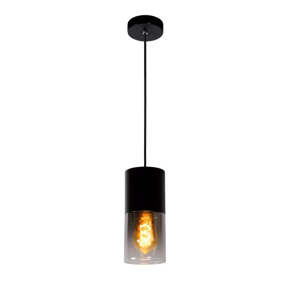 ZINO Pendant E27/60W Satin Black /  Smoke Glass image 1