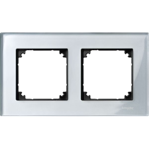 Real glass frame, 2-gang, Diamond silver, M-Elegance image 2